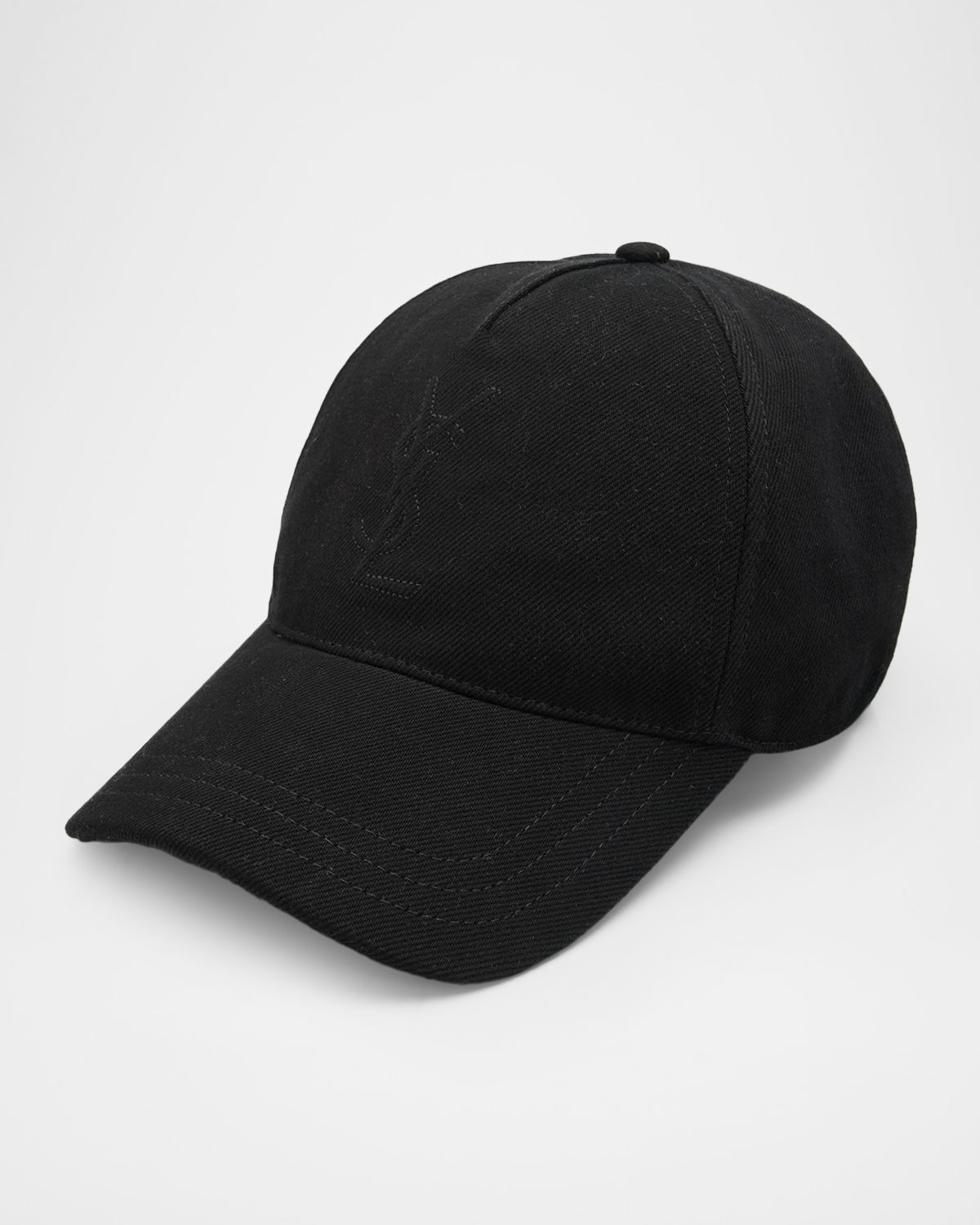 Saint Laurent Men 's Cassandre Cotton Denim Twill Baseball Cap