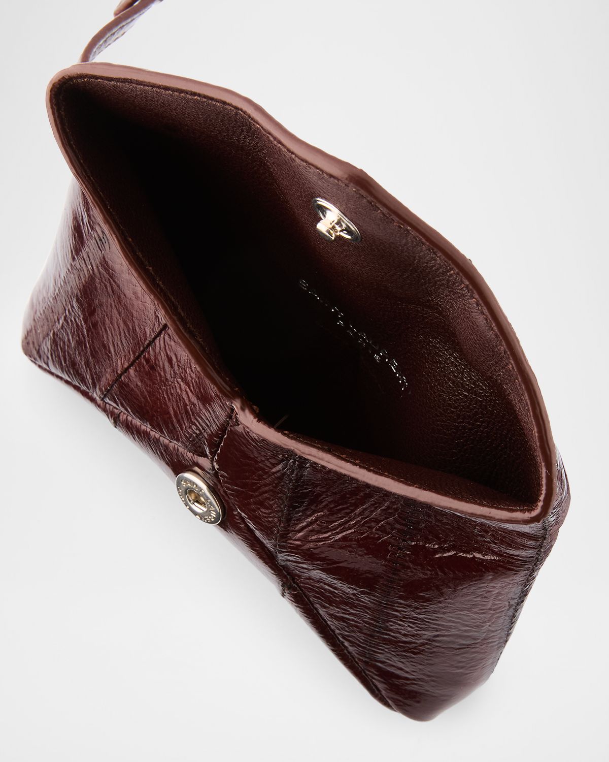 Saint Laurent Men 's Cassandre Micro YSL Envelope Pouch in Grained Leather