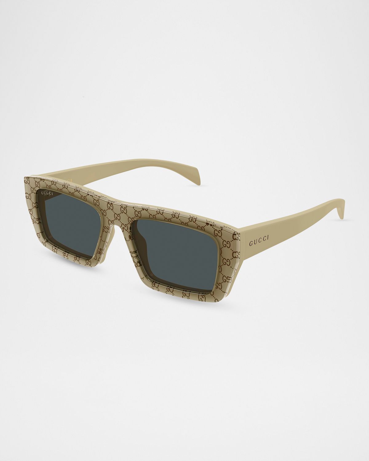 Gucci Men 's GG2020S-004 Logo Acetate Rectangle Sunglasses