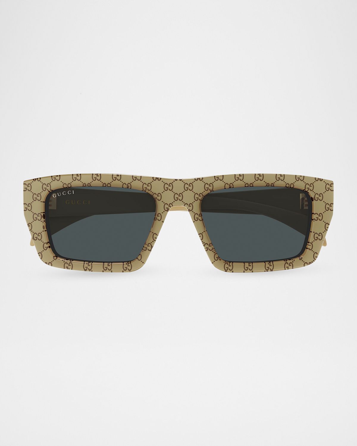 Gucci Men 's GG2020S-004 Logo Acetate Rectangle Sunglasses