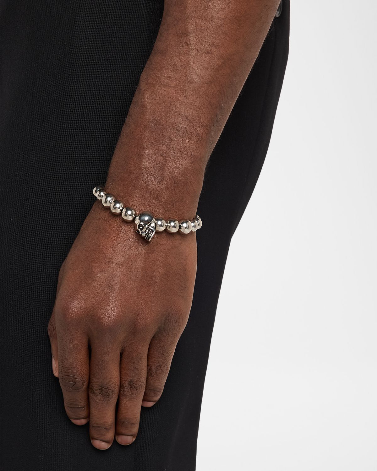 McQueen Men 's Skull Bead Bracelet