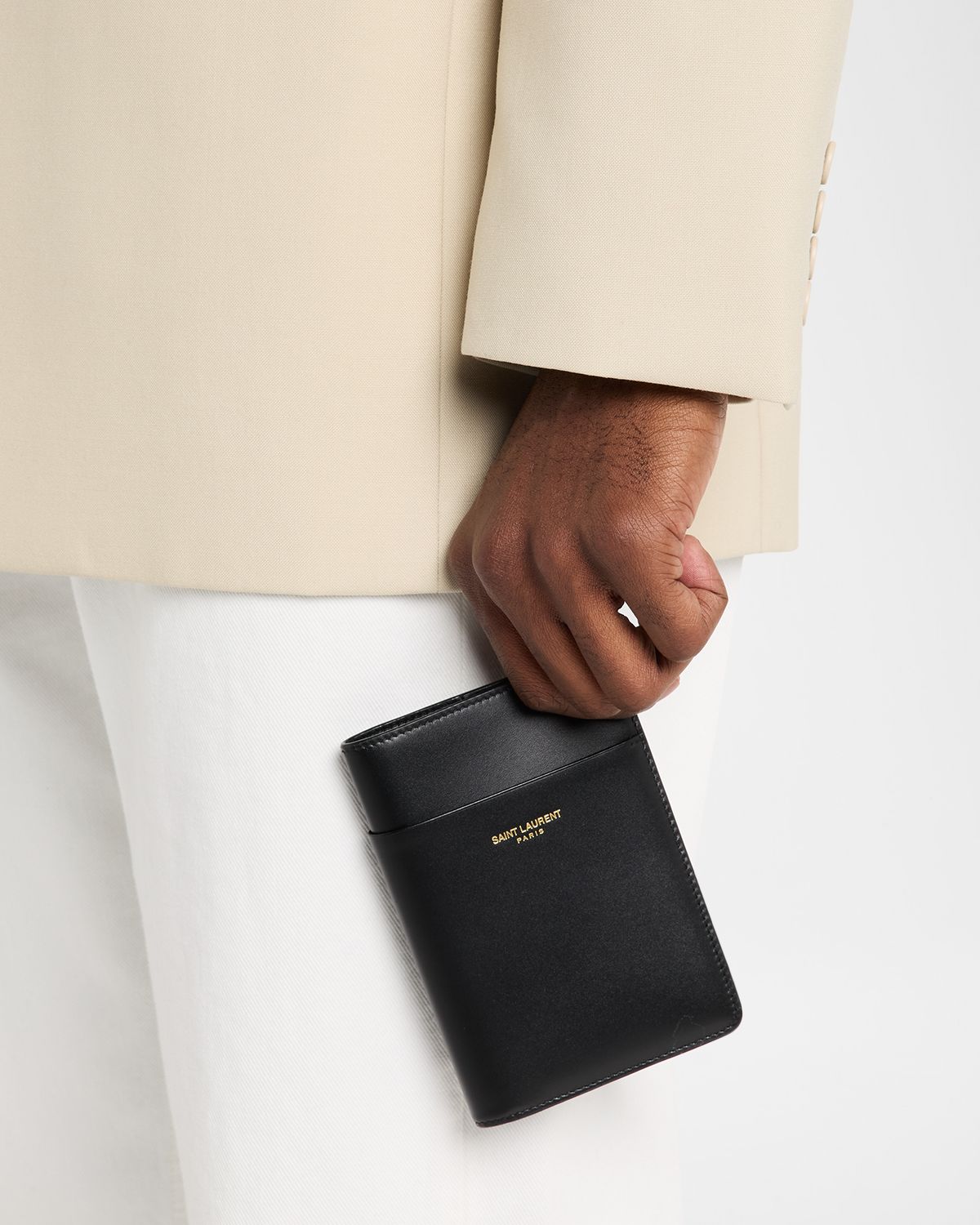 Saint Laurent Men 's Passport Case in Smooth Leather