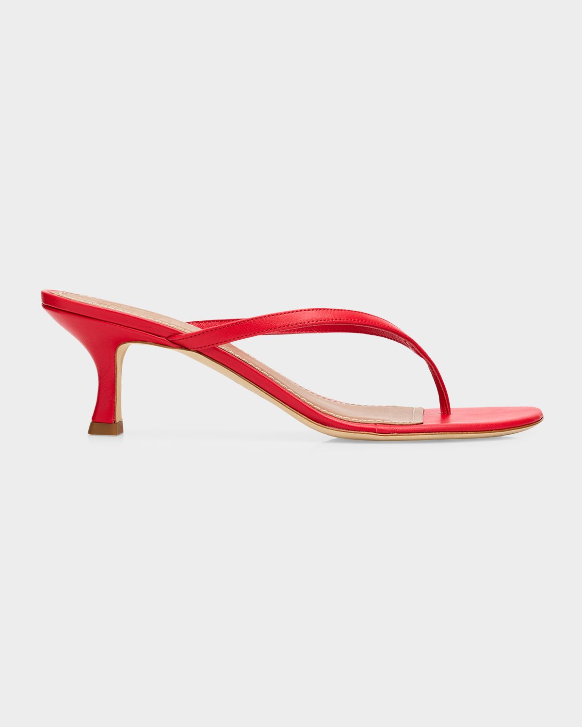 STAUD 55mm Freja Leather Thong Sandals