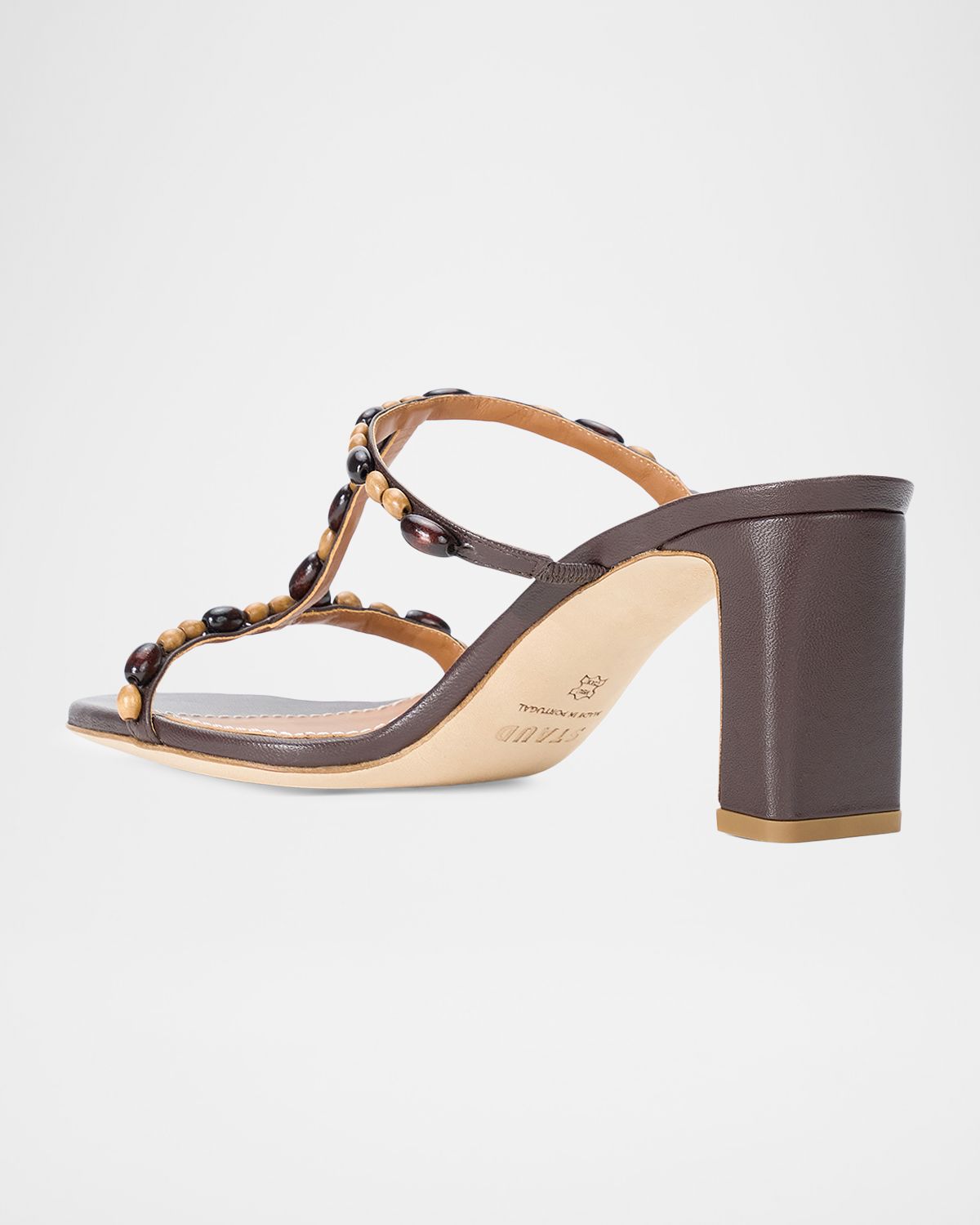 STAUD Talita Beaded Leather Sandals