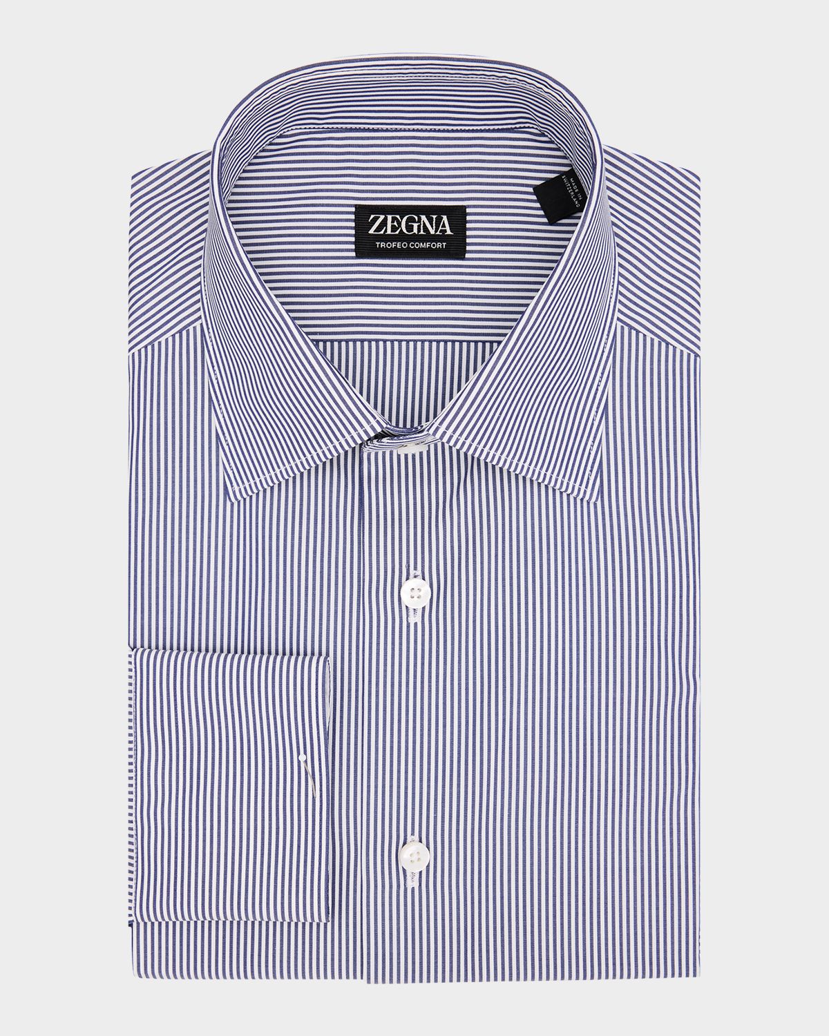 ZEGNA Men 's Trofeo Comfort Cotton Pinstripe Dress Shirt