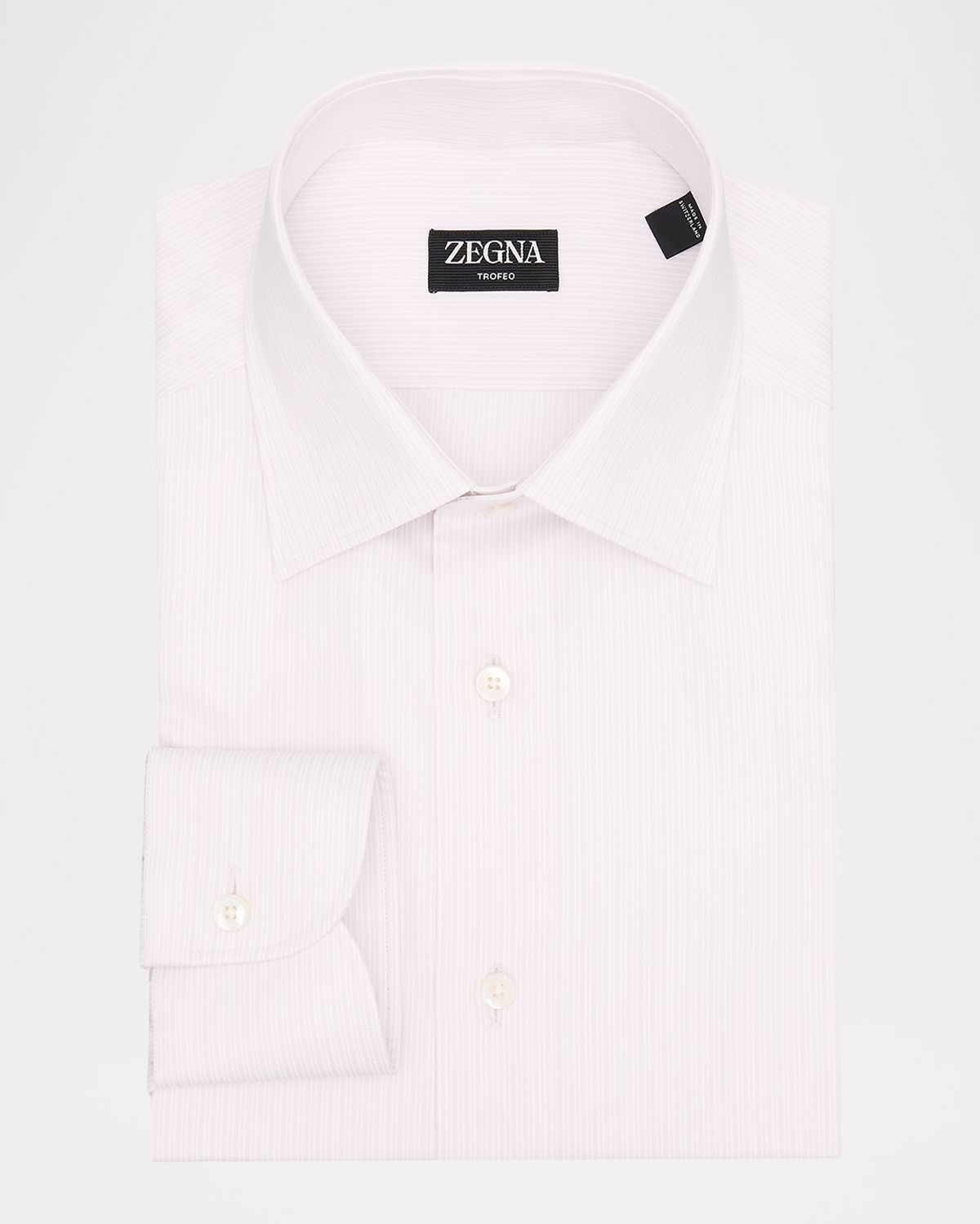 ZEGNA Men 's Micro-Stripe Trofeo Cotton Dress Shirt