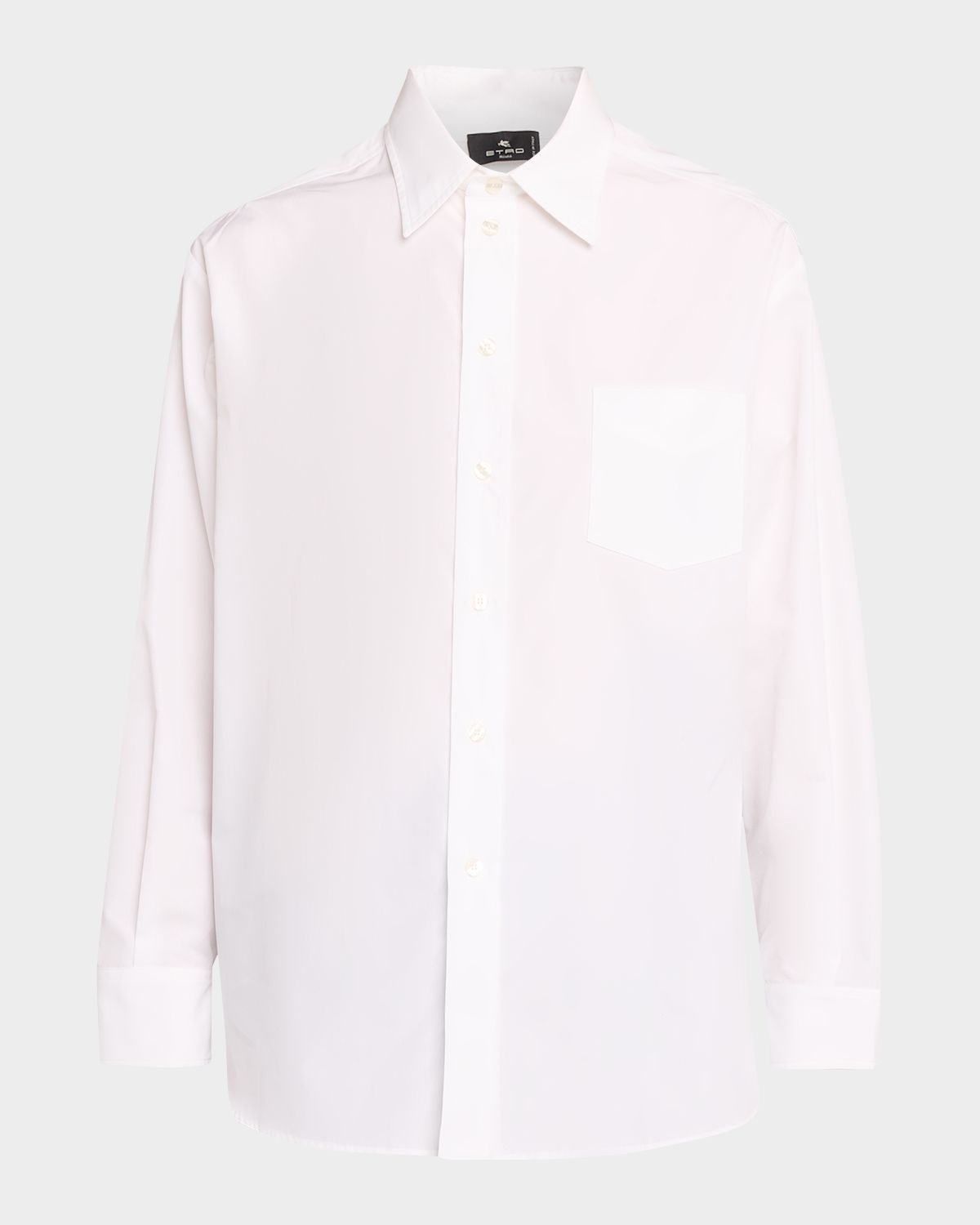 Etro Embellished Silk-Back Cotton Shirt
