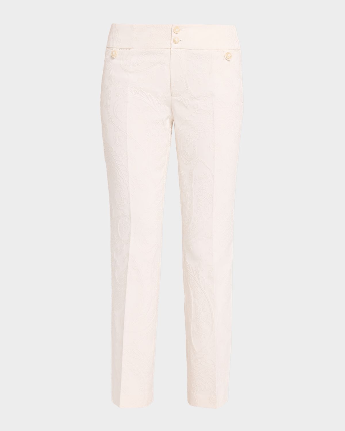 Etro Flared Cotton-Blend Paisley Jacquard Trousers