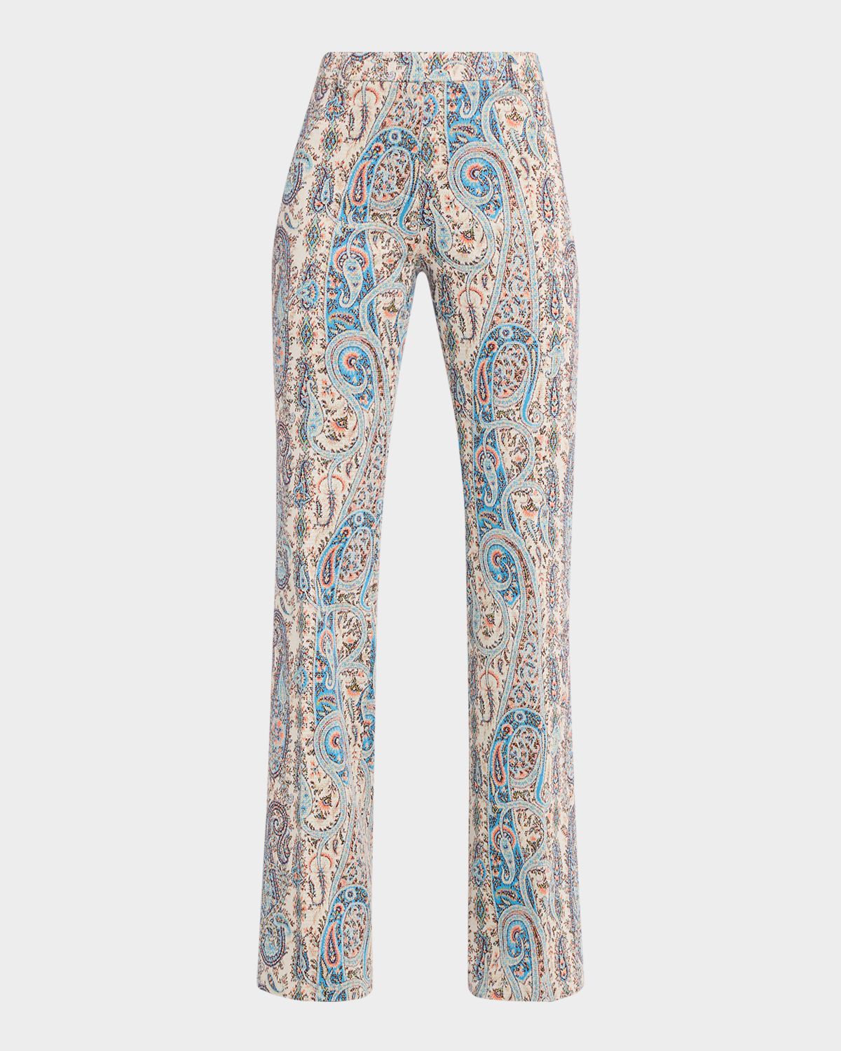 Etro Paisley Jacquard Bootcut-Leg Pants