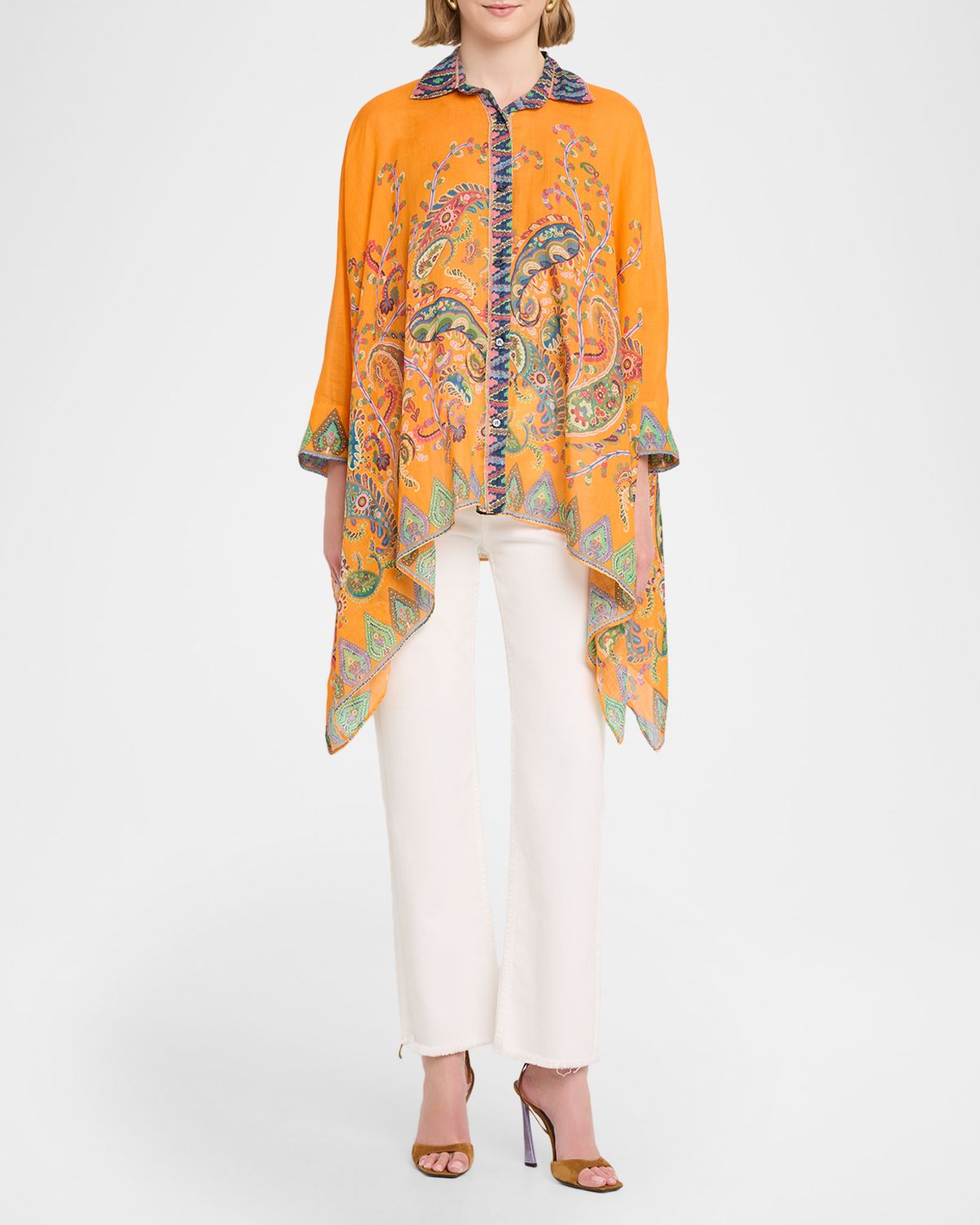 Etro Paisley-Print Handkerchief Button-Down Shirt