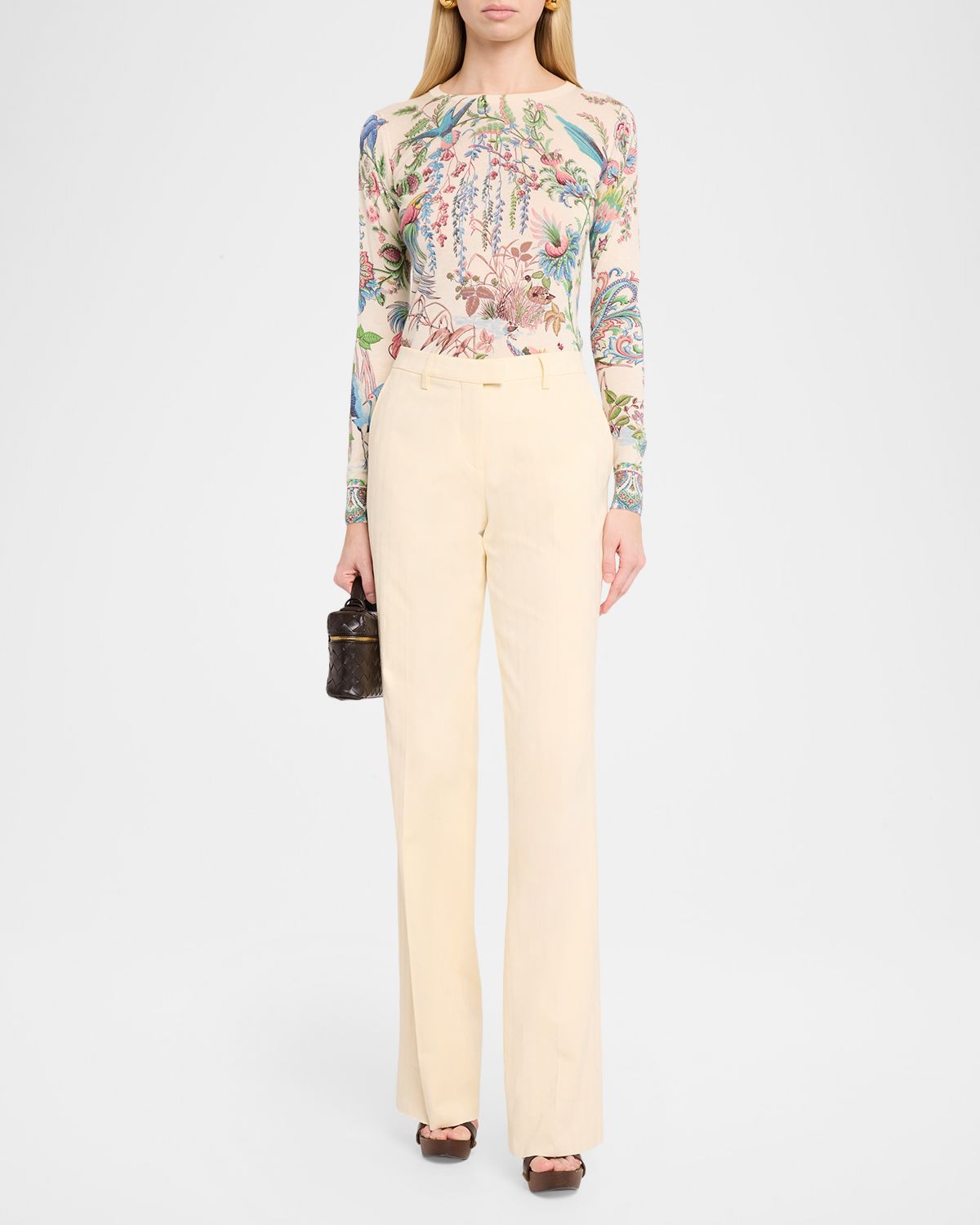 Etro Paisley Jacquard Bootcut-Leg Trousers