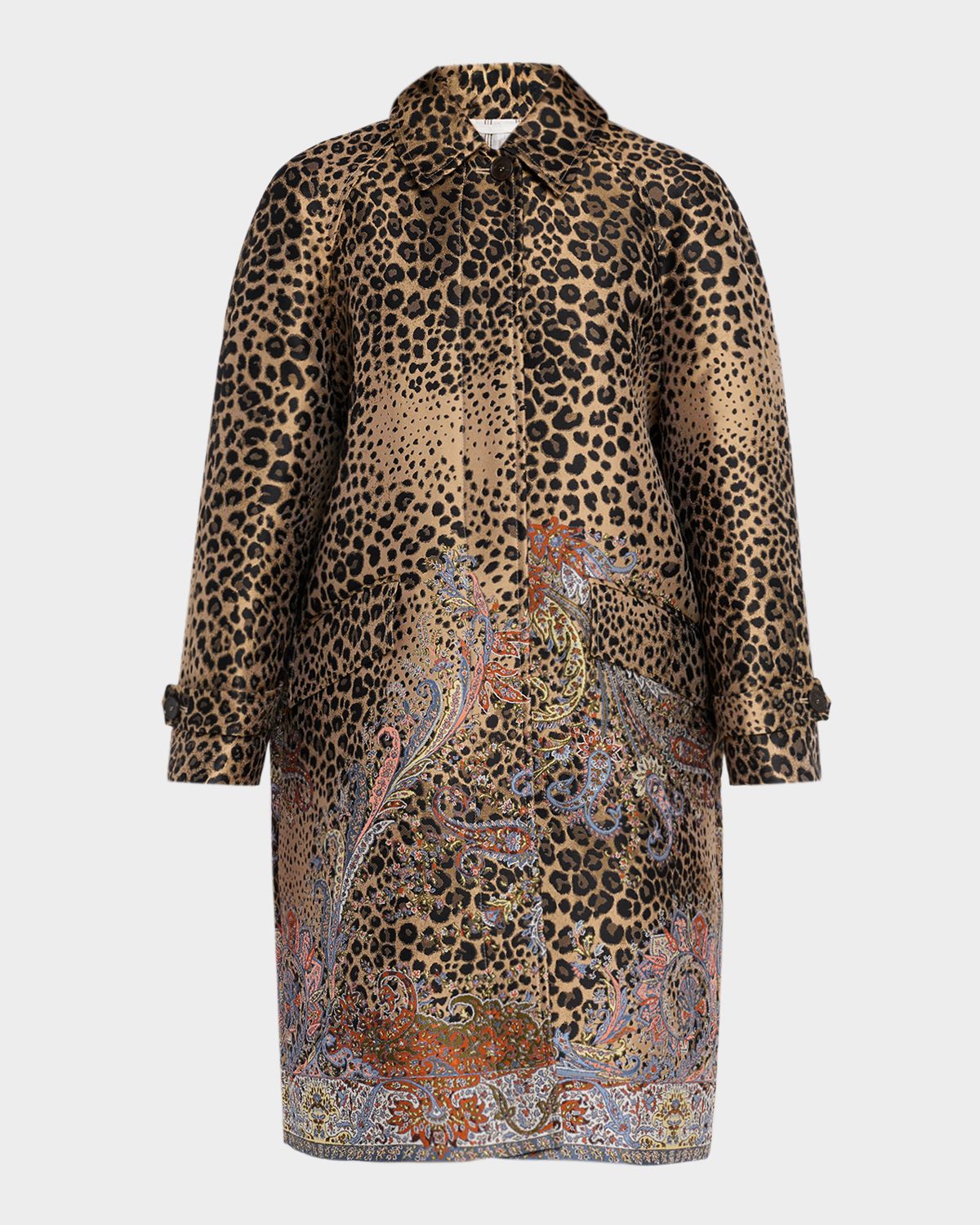 Etro Leopard Jacquard Single-Breasted Coat