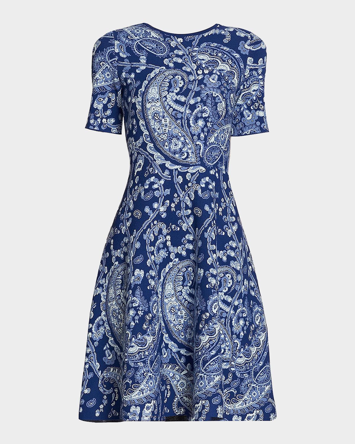 Etro Paisley Knit Short-Sleeve Dress