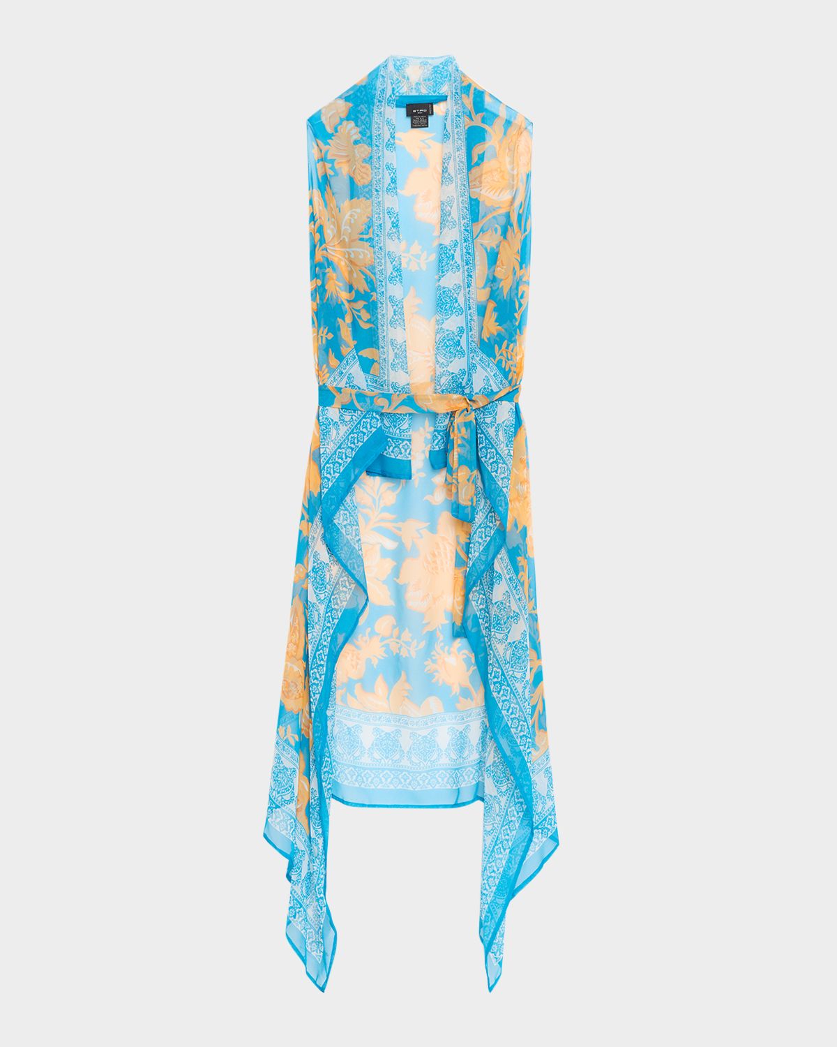 Etro Sleeveless Floral-Print Silk Foulard Vest