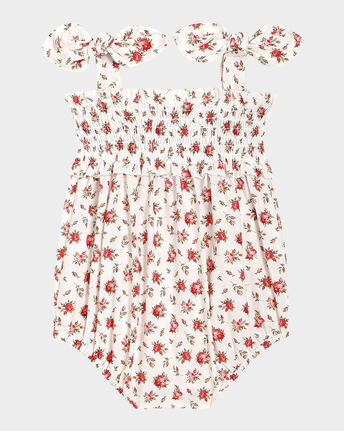 Dolce & Gabbana Girl 's Rose-Print Cotton Romper, Size 0M-24M