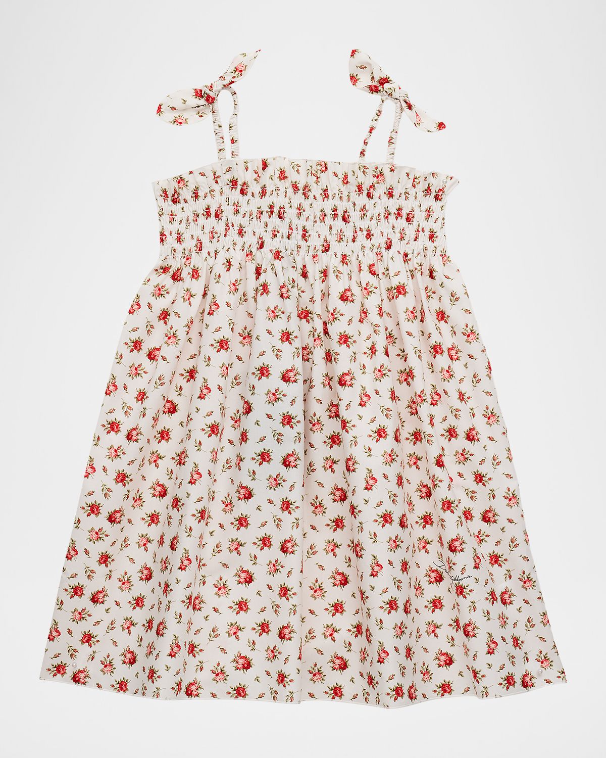 Dolce & Gabbana Girl 's Sleeveless Rose-Print Poplin Dress, Size -14