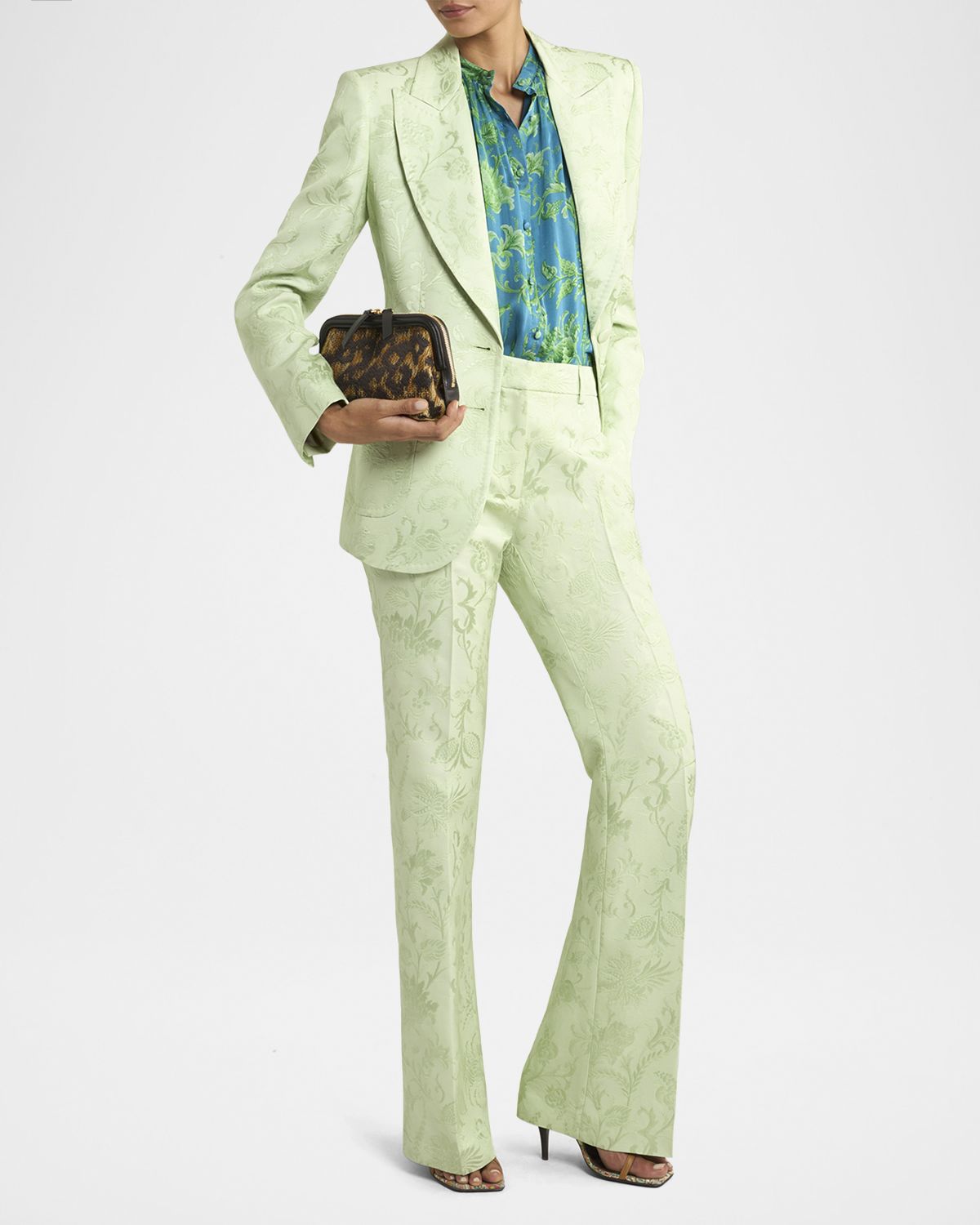 Etro Floral Jacquard Straight-Leg Trousers