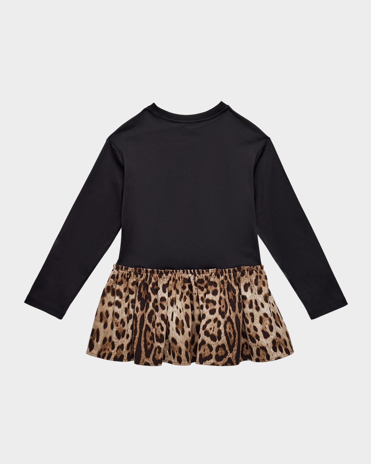 Dolce & Gabbana Girl 's Logo Leopard-Print Dress, Size -14