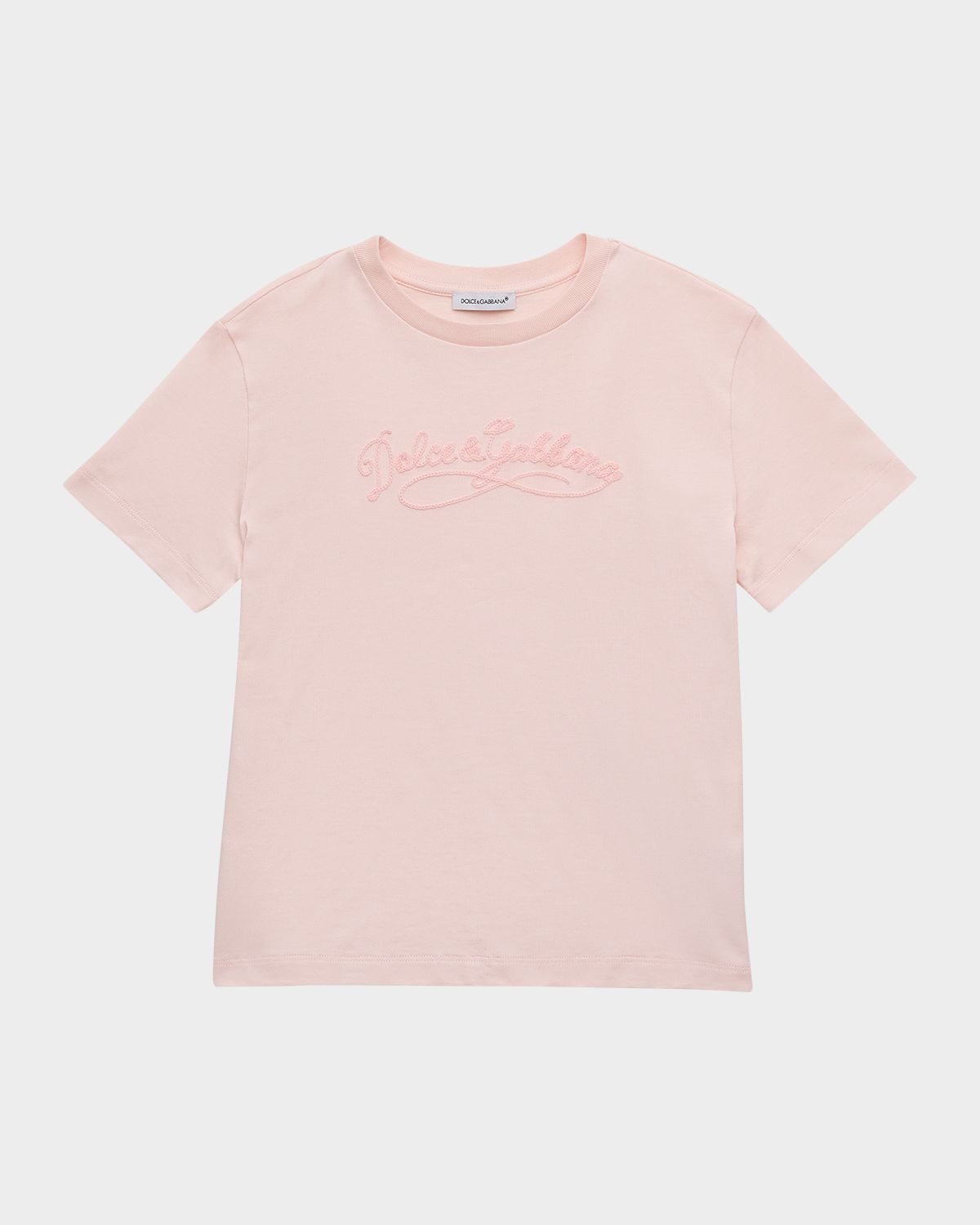 Dolce & Gabbana Girl 's Logo-Embroidered Cotton Jersey T-Shirt, Size -14
