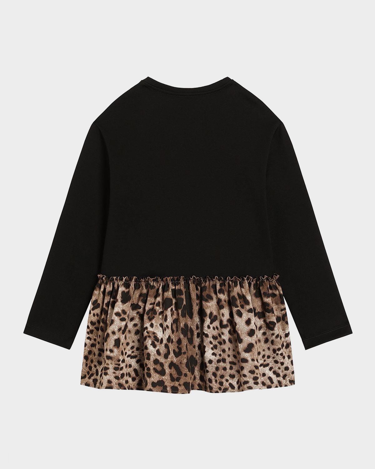 Dolce & Gabbana Girl 's Logo-Print Jersey Leopard-Print Dress, Size 2-