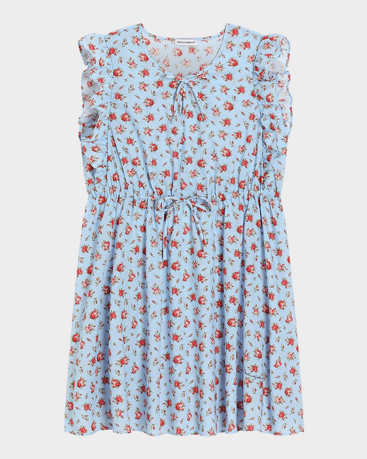 Dolce & Gabbana Girl 's Small Rose-Print Cotton Muslin Dress, -14 | Thumbnail 4 Dolce & Gabbana Girl 's Small Rose-Print Cotton Muslin Dress, -14 | Thumbnail 4