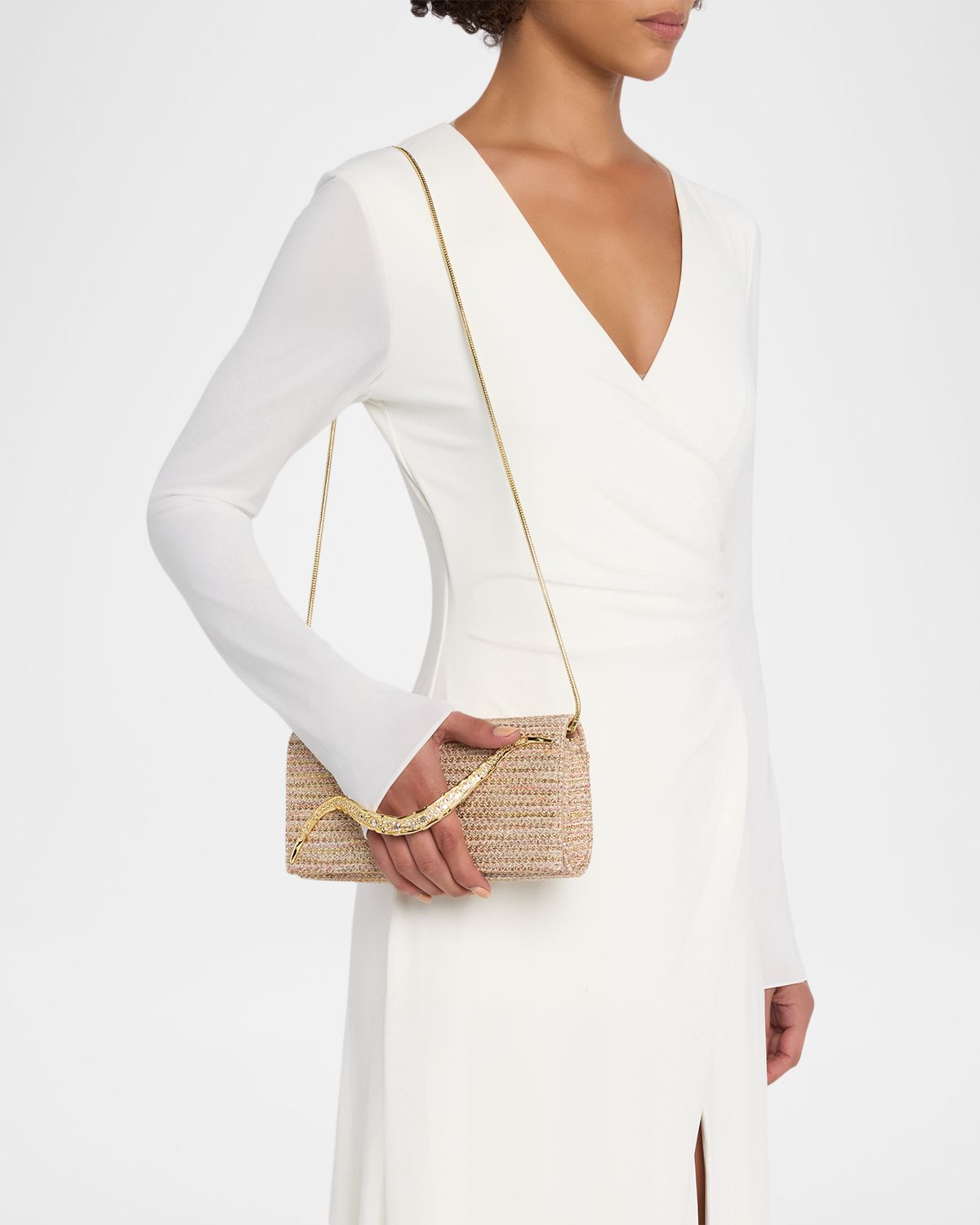 Alexis Bittar Crystal Curve Clutch Bag