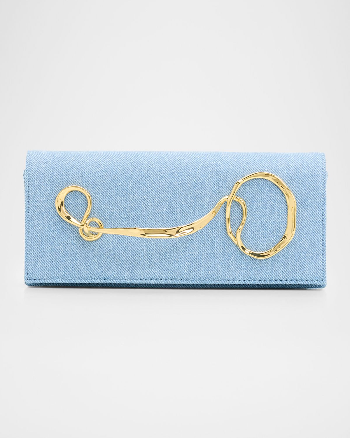 Alexis Bittar Twisted Cotton Chambray Clutch Bag