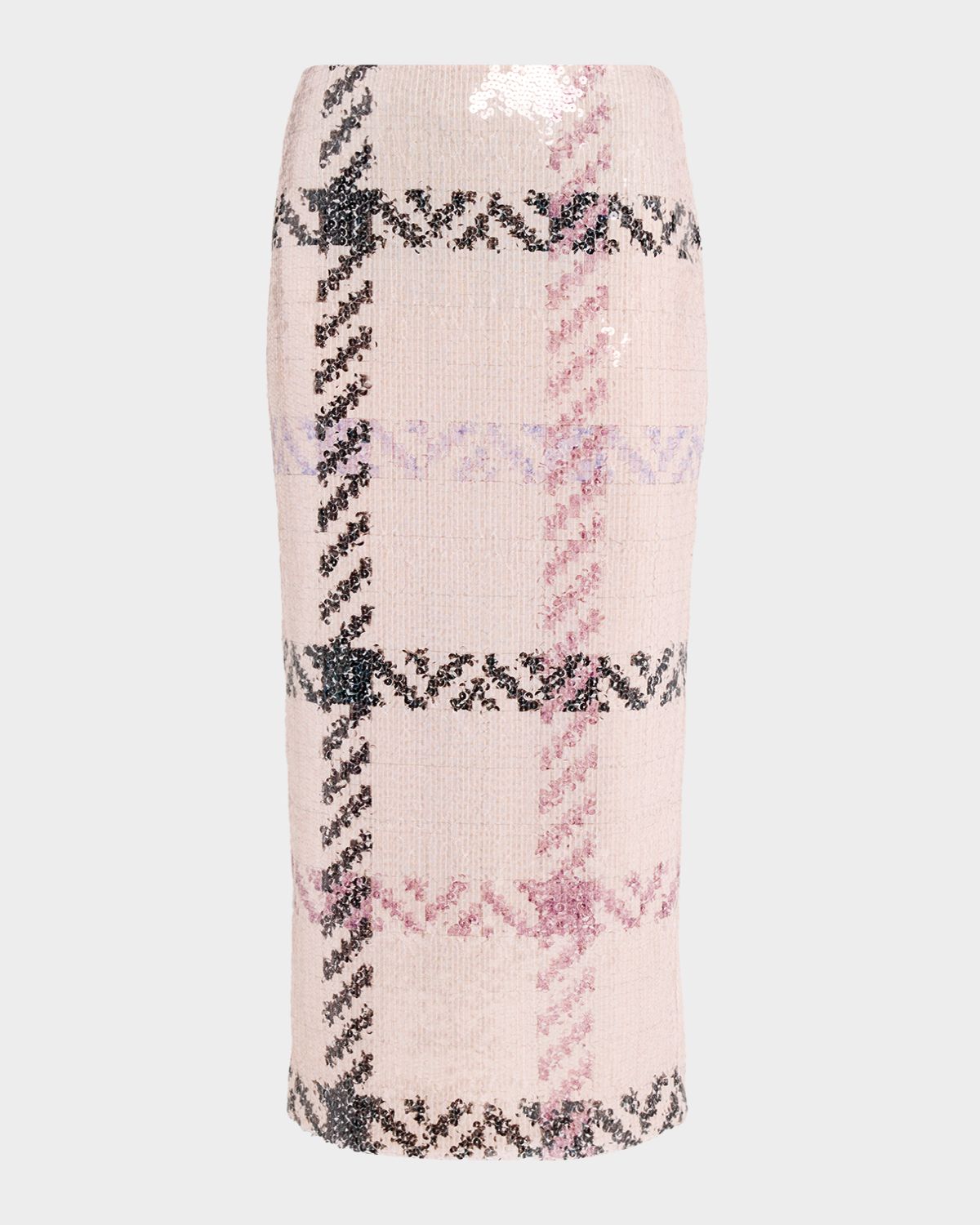 Brandon Maxwell The Mercer Paillette Check Midi Skirt