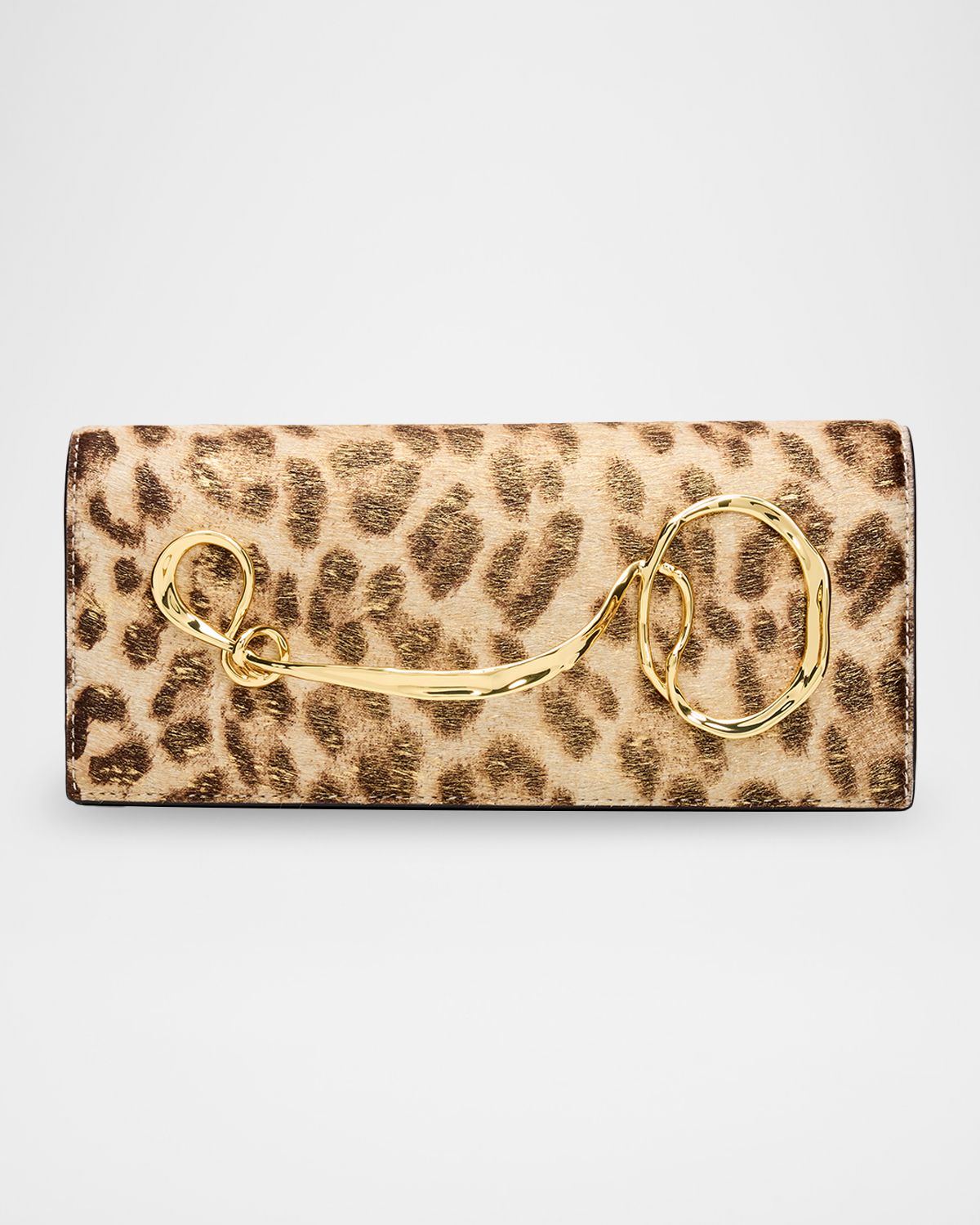 Alexis Bittar Twisted Leopard-Print Calf Hair Clutch Bag