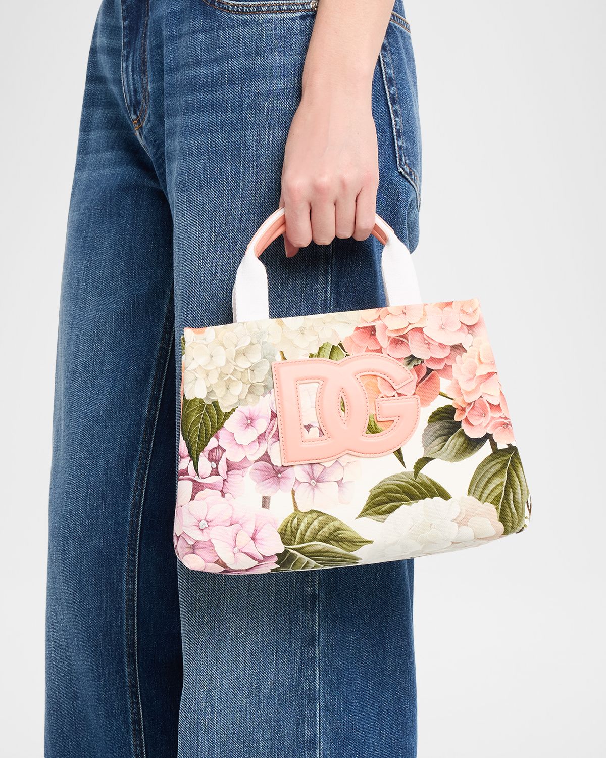 Dolce & Gabbana Kid 's Hydrangeas-Print Canvas Shopping Tote Bag