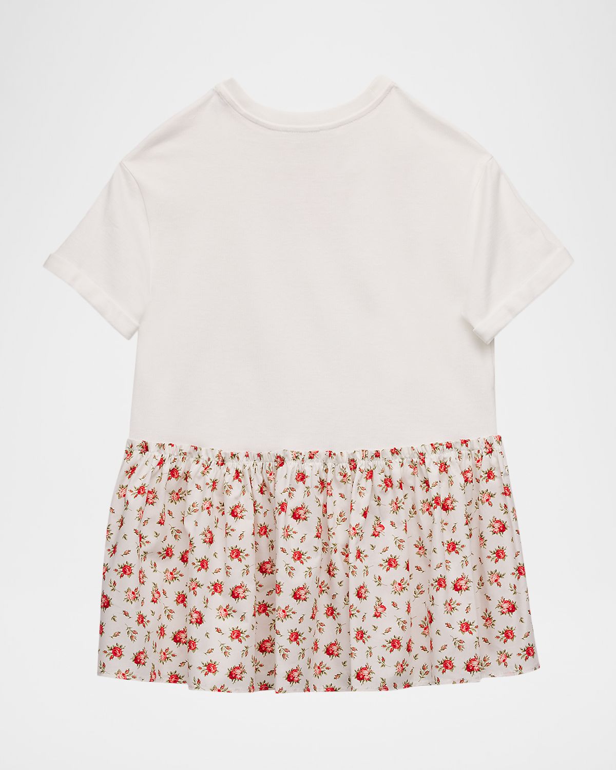 Dolce & Gabbana Girl 's DG Logo Rose-Print Jersey & Poplin Dress, Size -6