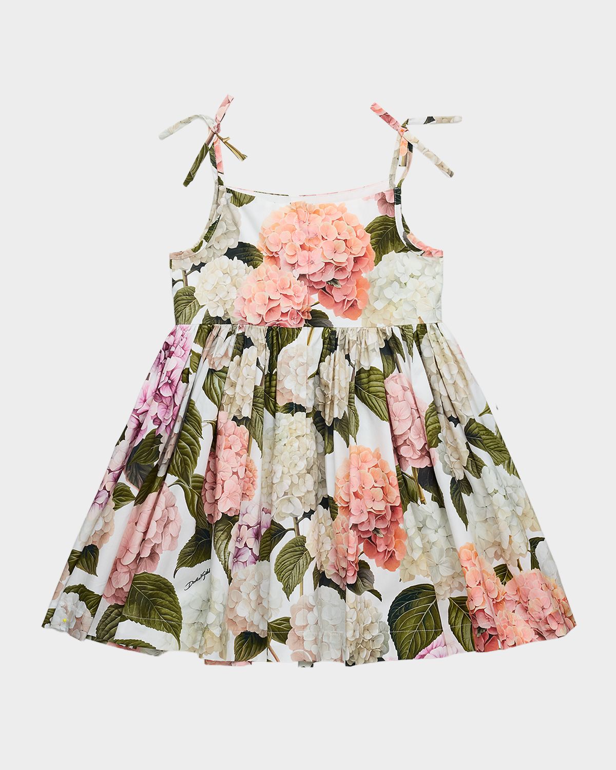 Dolce & Gabbana Girl 's Hydrangea-Print Poplin Dress, Size 8-14