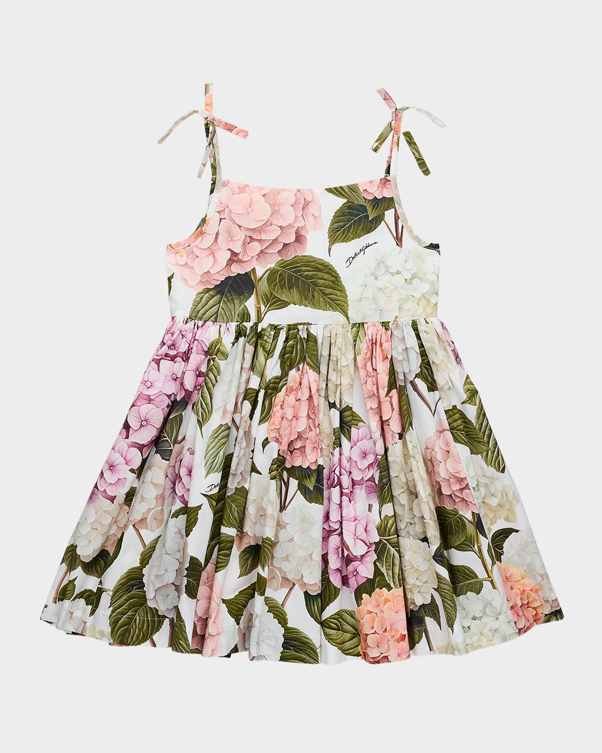 Dolce & Gabbana Girl 's Sleeveless Hydrangea-Print Poplin Dress, Size 4-