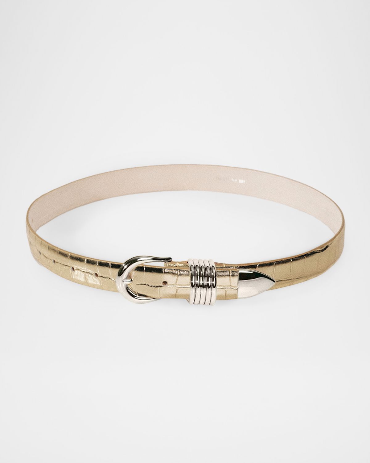 Dehanche Hollyhock Mirror Croc-Embossed Leather Belt | Thumbnail 3 Dehanche Hollyhock Mirror Croc-Embossed Leather Belt | Thumbnail 3