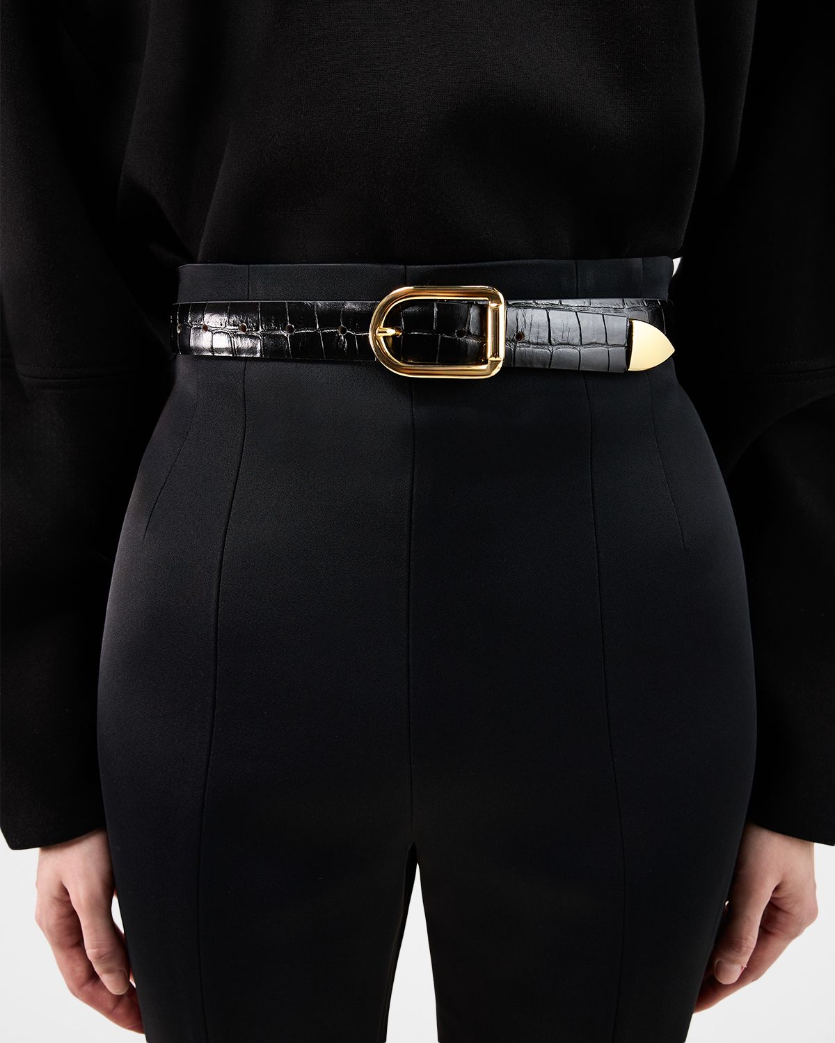 Dehanche Mija Croco Tip Leather Belt