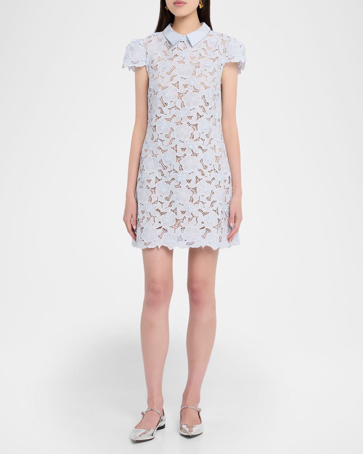 Self-Portrait Floral Guipure Lace Mini Dress