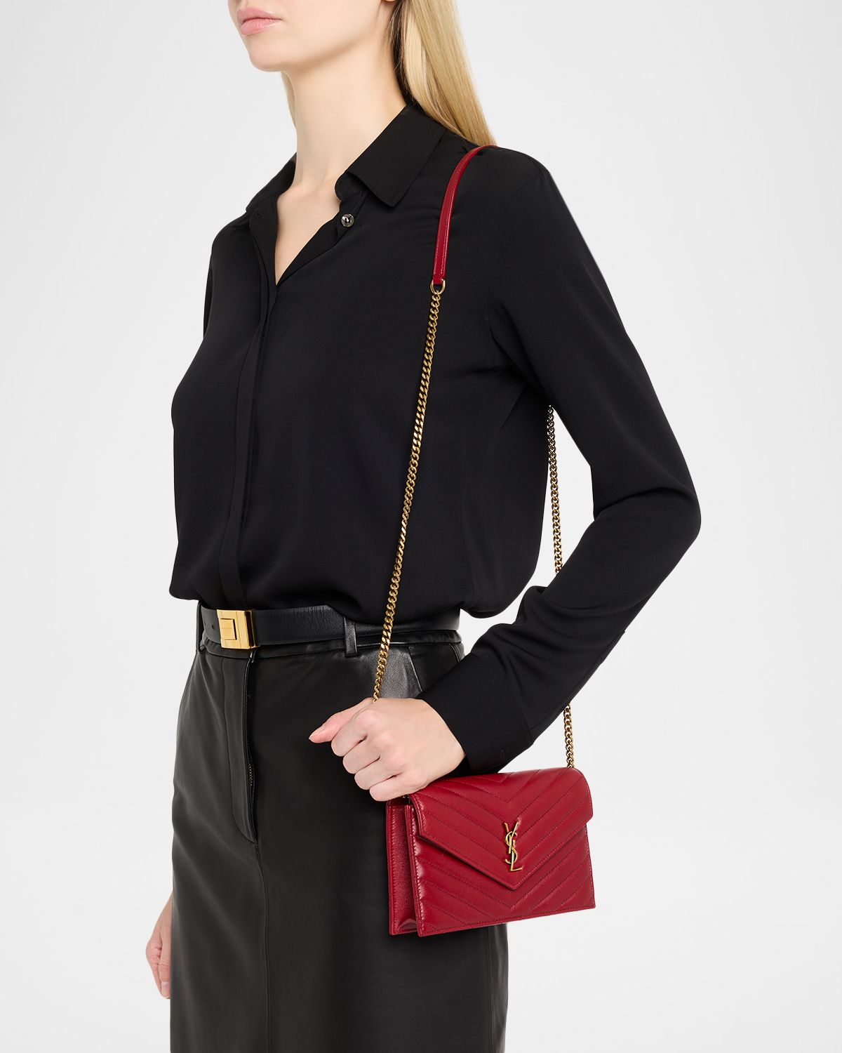 Saint Laurent Cassandre YSL Quilted Leather Crossbody