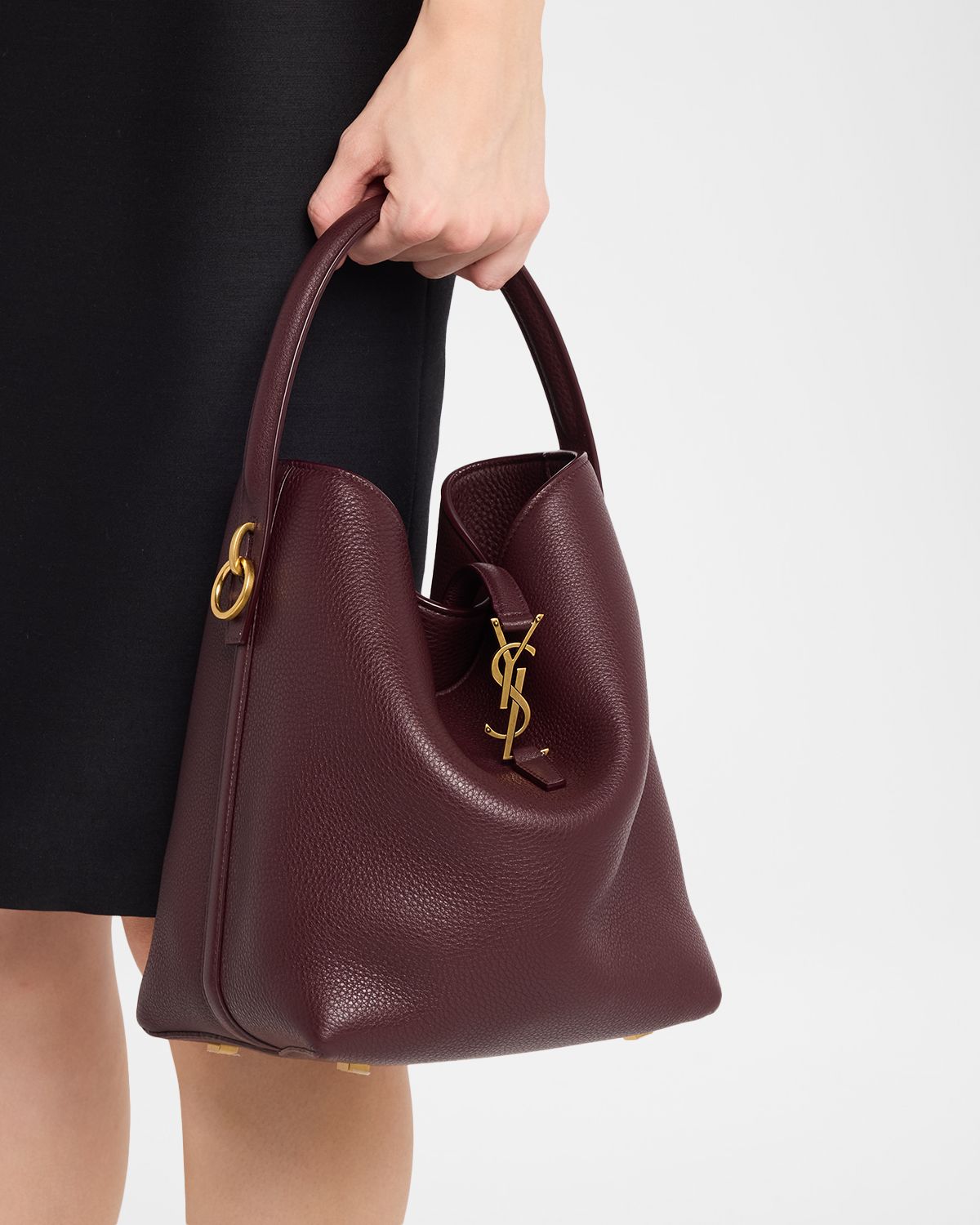 Saint Laurent Le 37 YSL Grained Leather Bucket Bag