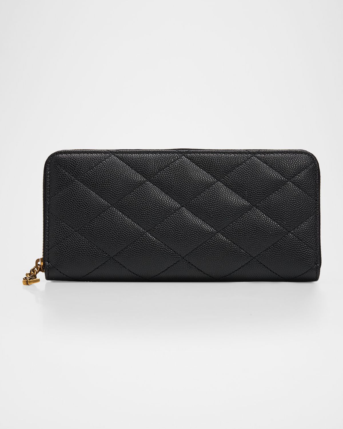 Saint Laurent Cassandre Bijou Leather Zip Wallet