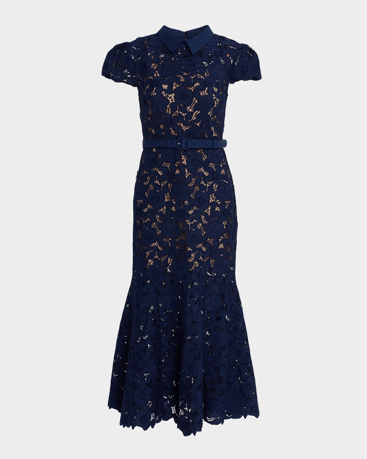 Self-Portrait Guipure Lace Belted Midi Dress | Thumbnail 6 Self-Portrait Guipure Lace Belted Midi Dress | Thumbnail 6