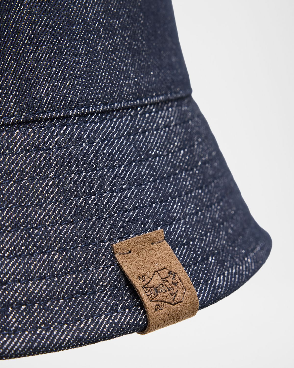 Brunello Cucinelli Sparkling No-Fade Denim Bucket Hat with Monili