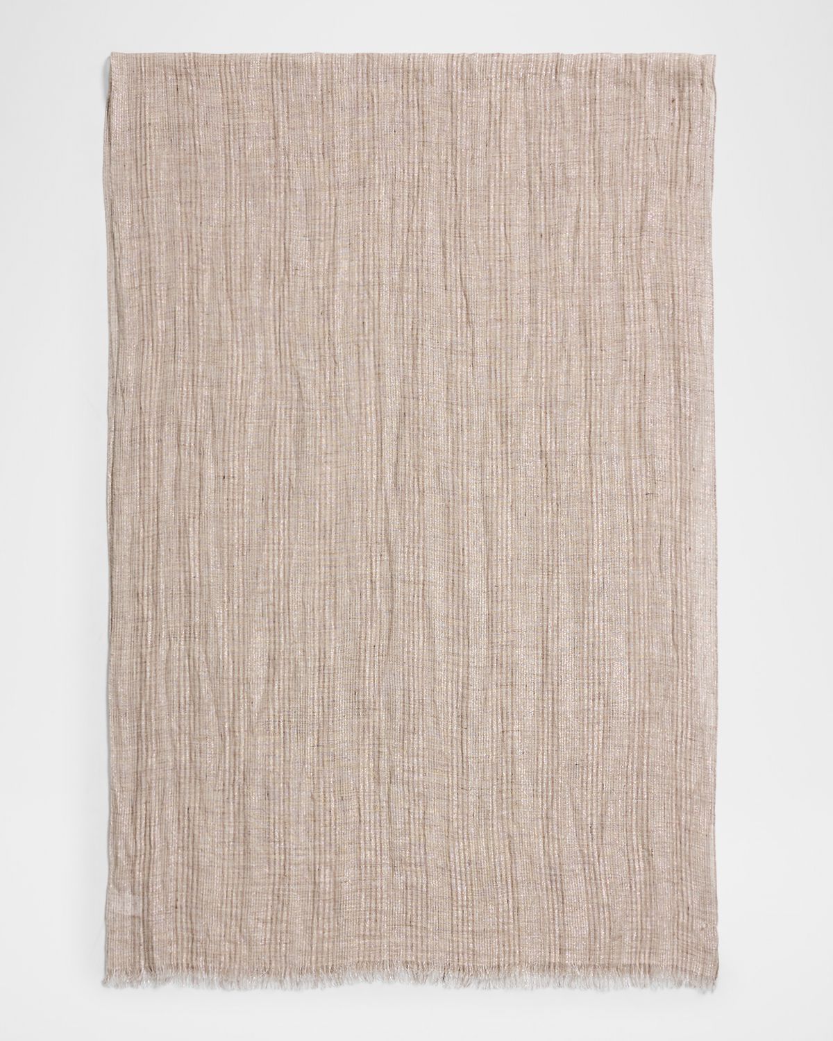 Brunello Cucinelli Sparkling Striped Linen-Blend Scarf