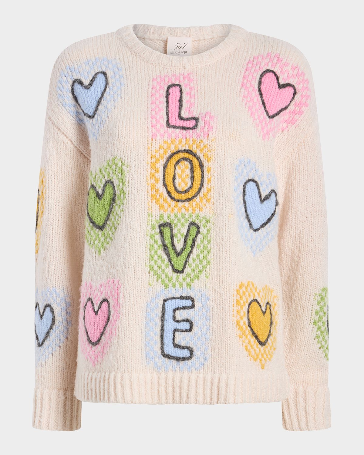 Cinq a Sept Crewneck Love Knit Sweater