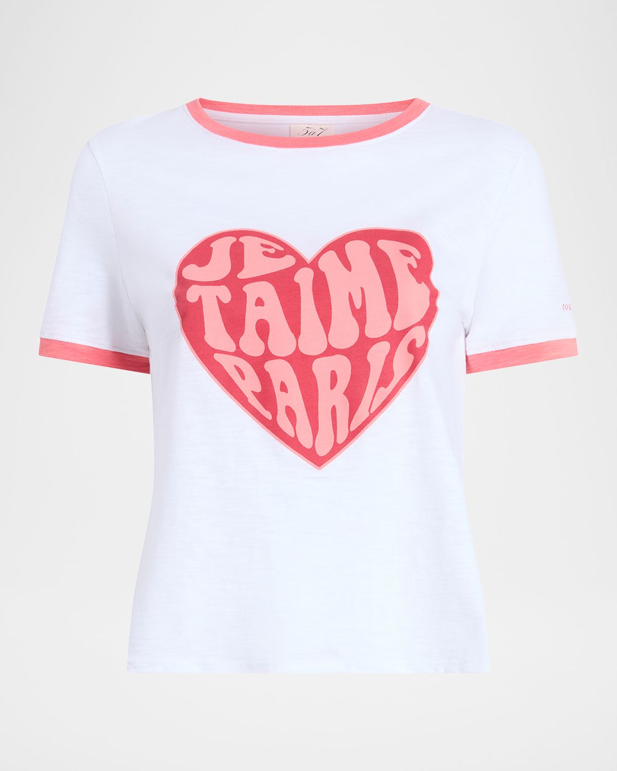 Cinq a Sept Je Taime Paris Shrunken Ringer Tee