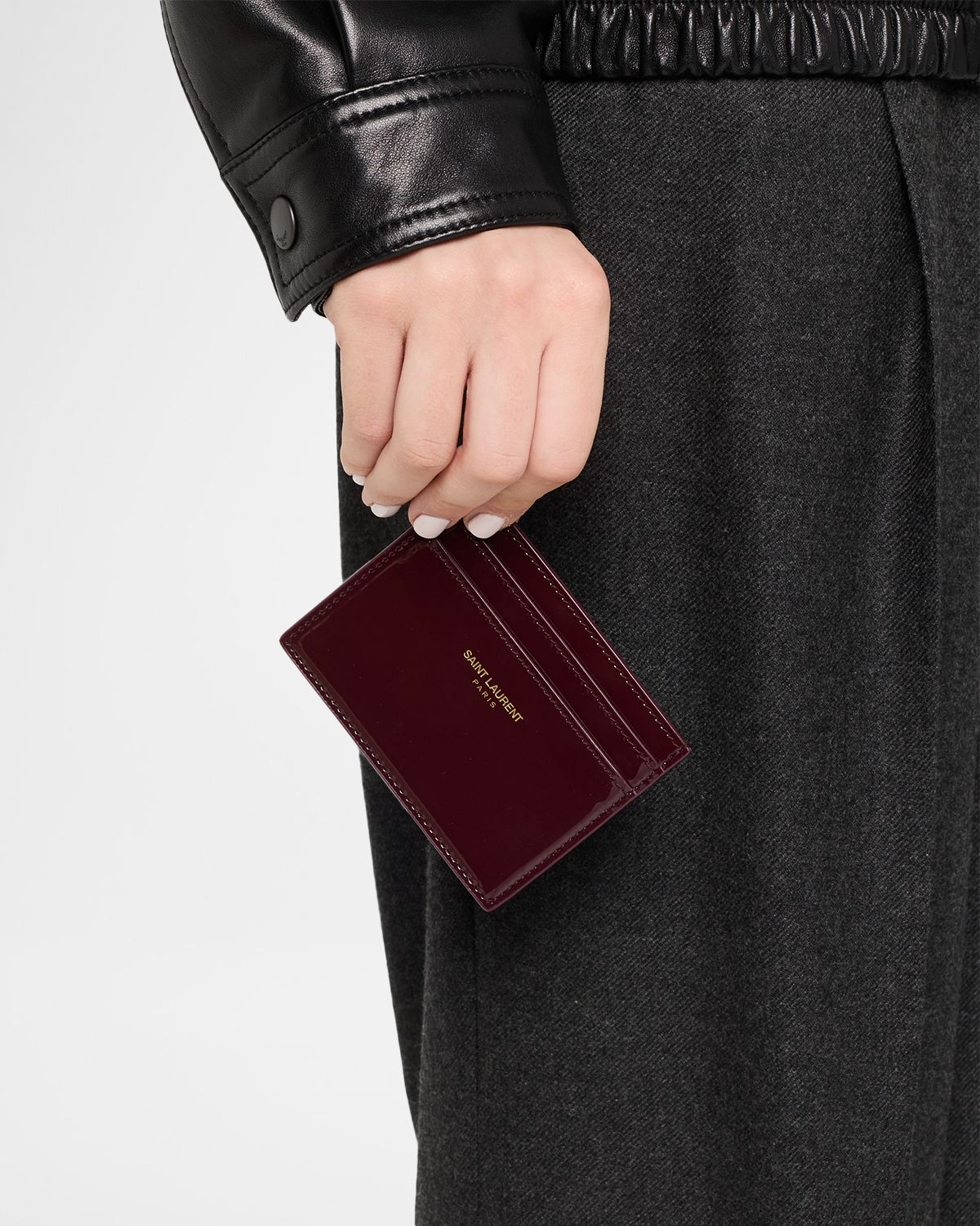 Saint Laurent Patent Leather Card Holder