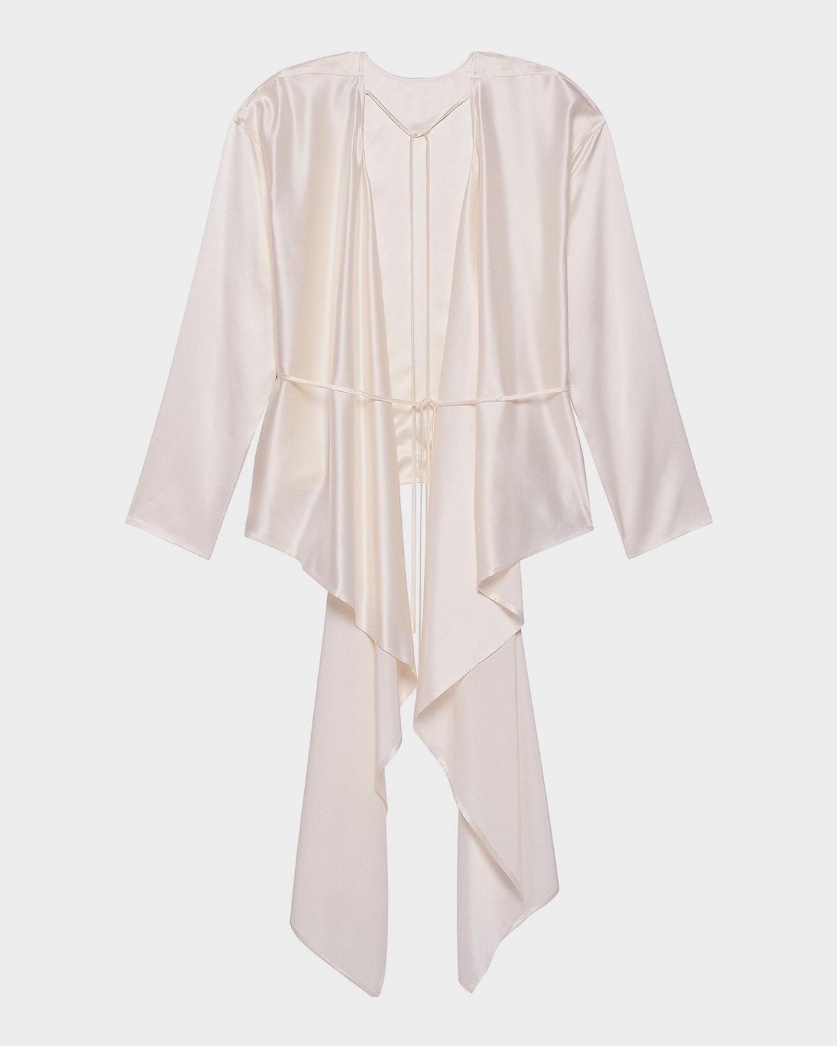 Helmut Lang Draped Silk Satin Scarf Top