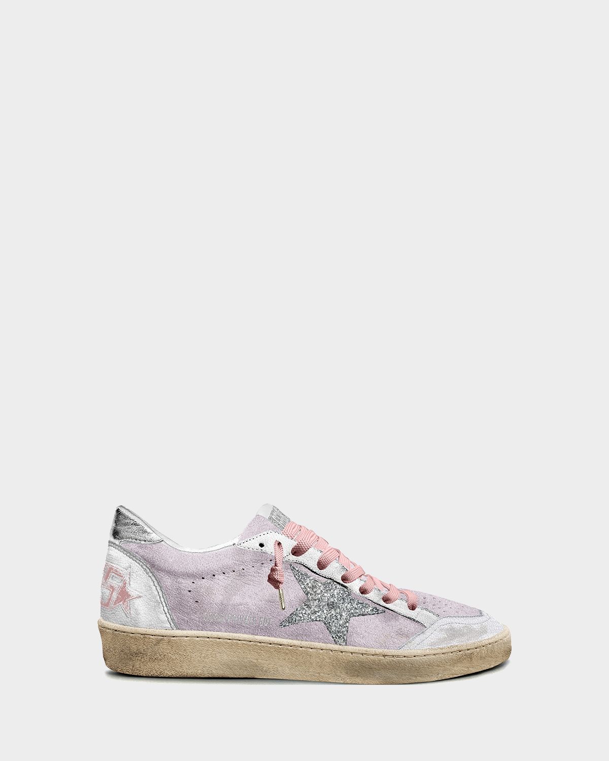 Golden Goose Ball Star Leather Glitter Low-Top Sneakers