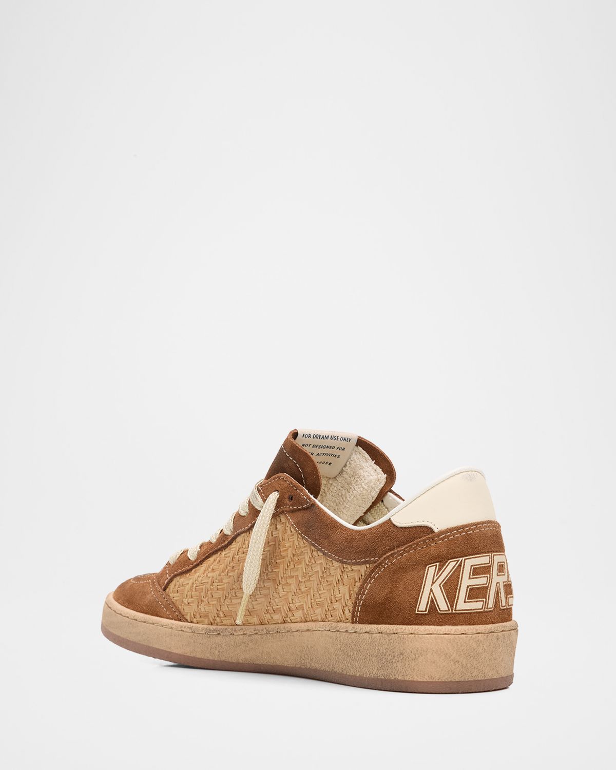 Golden Goose Ball Star Raffia and Suede Low-Top Sneakers | Thumbnail 4 Golden Goose Ball Star Raffia and Suede Low-Top Sneakers | Thumbnail 4
