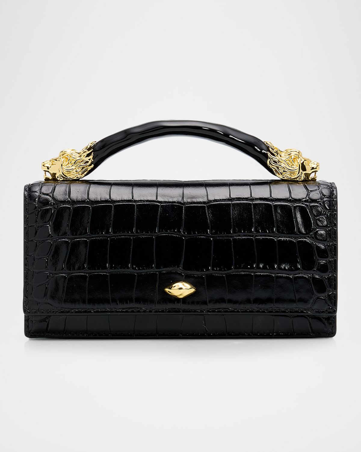 Alexis Bittar Lioness Croc-Embossed Top-Handle Bag