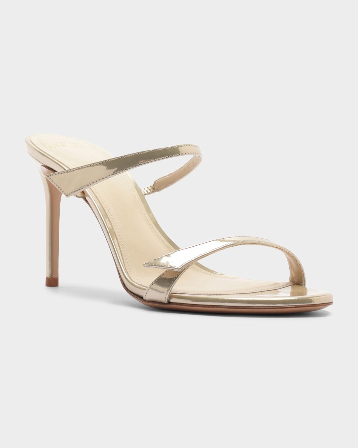 Alexandre Birman 85mm Tita Metallic Leather Mule Sandals